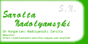 sarolta nadolyanszki business card